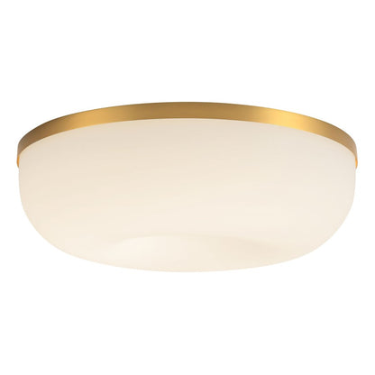 Kuzco Jada 12" Gold Dimmable LED Flush Mount, Brushed Gold/Opal Glass