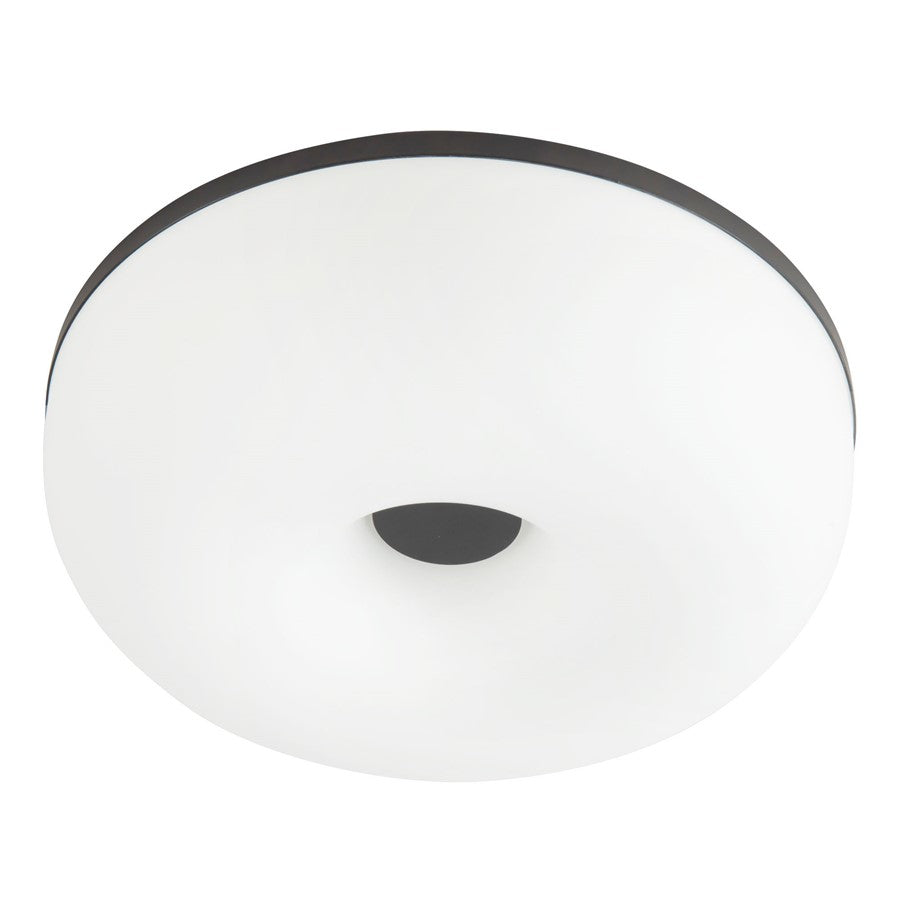 Kuzco Jada 12" Black Dimmable LED Flush Mount, Black/Opal Glass