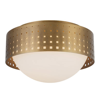 Kuzco Astoria 10" Brass Flush Mount, Vintage Brass