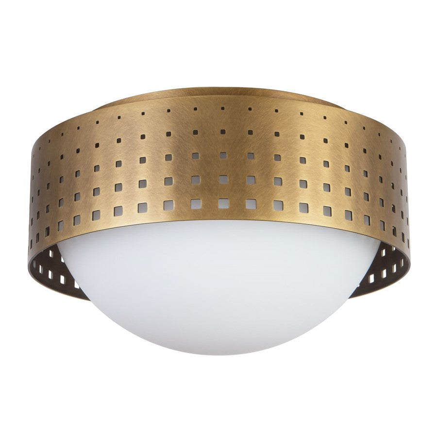 Kuzco Astoria 10" Brass Flush Mount, Vintage Brass