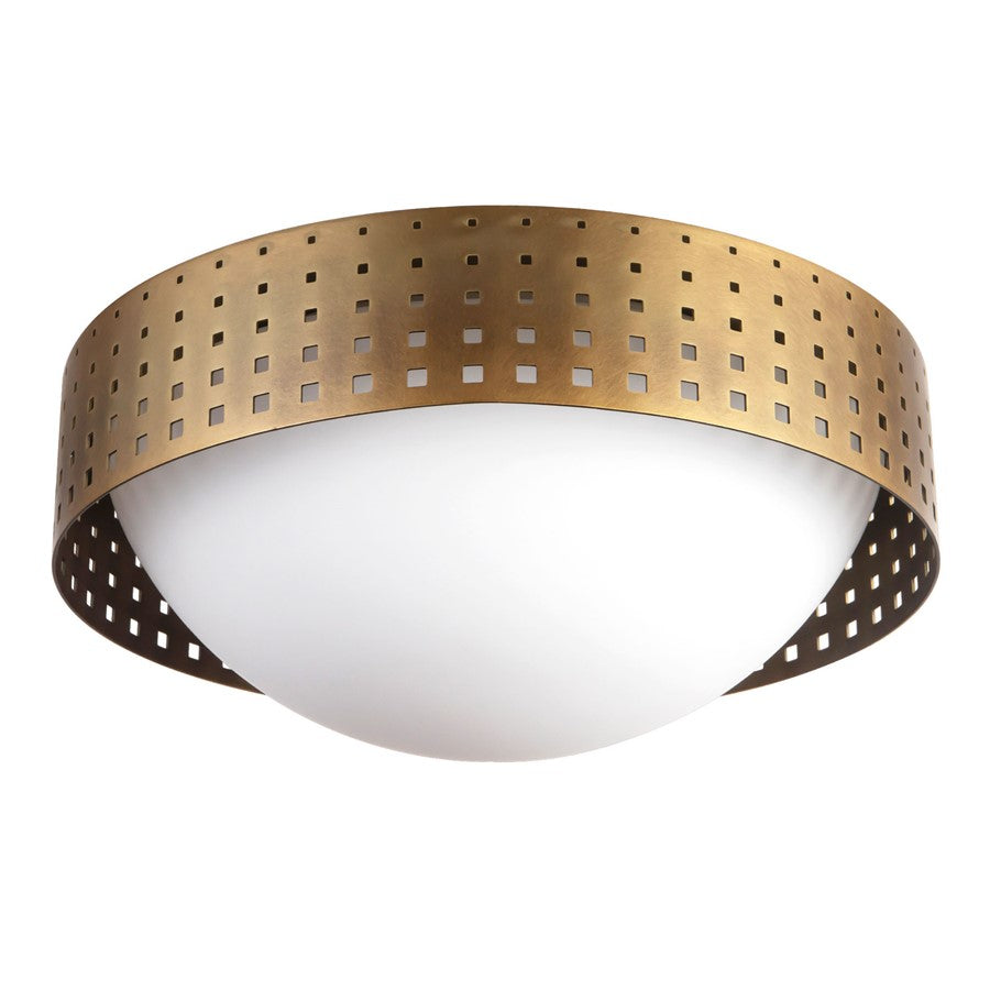 Kuzco Astoria 14" Brass Flush Mount, Vintage Brass