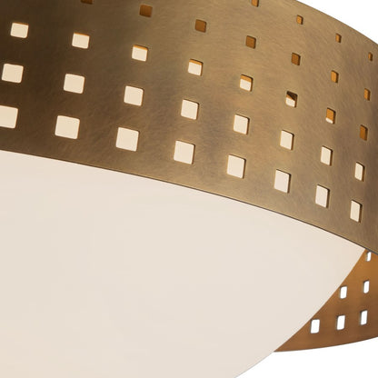 Kuzco Astoria 14" Brass Flush Mount, Vintage Brass