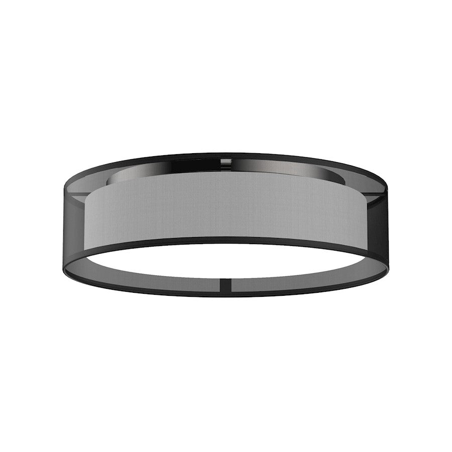 Kuzco Dalton 16" LED Flush, Black Organza/White Diffuser, 5CCT - FM7916-BOR-5CCT