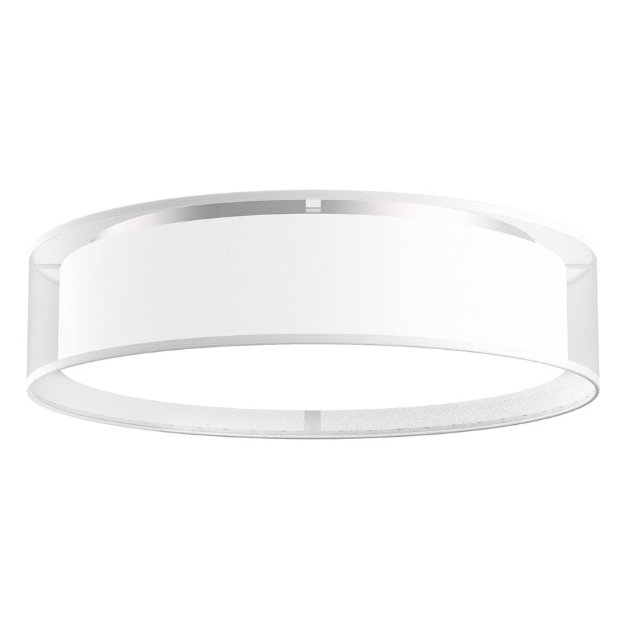 Kuzco Dalton 20" LED Flush, White Organza/White Acrylic Diffuser - FM7920-WOR