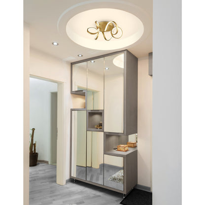 Kuzco Synergy 20in 1-Light LED Flush Mount | Antique Brass with Frosted Acrylic Diffuser | Bedroom & Hallway Ceiling Light | Model FM93820-AN-UNV