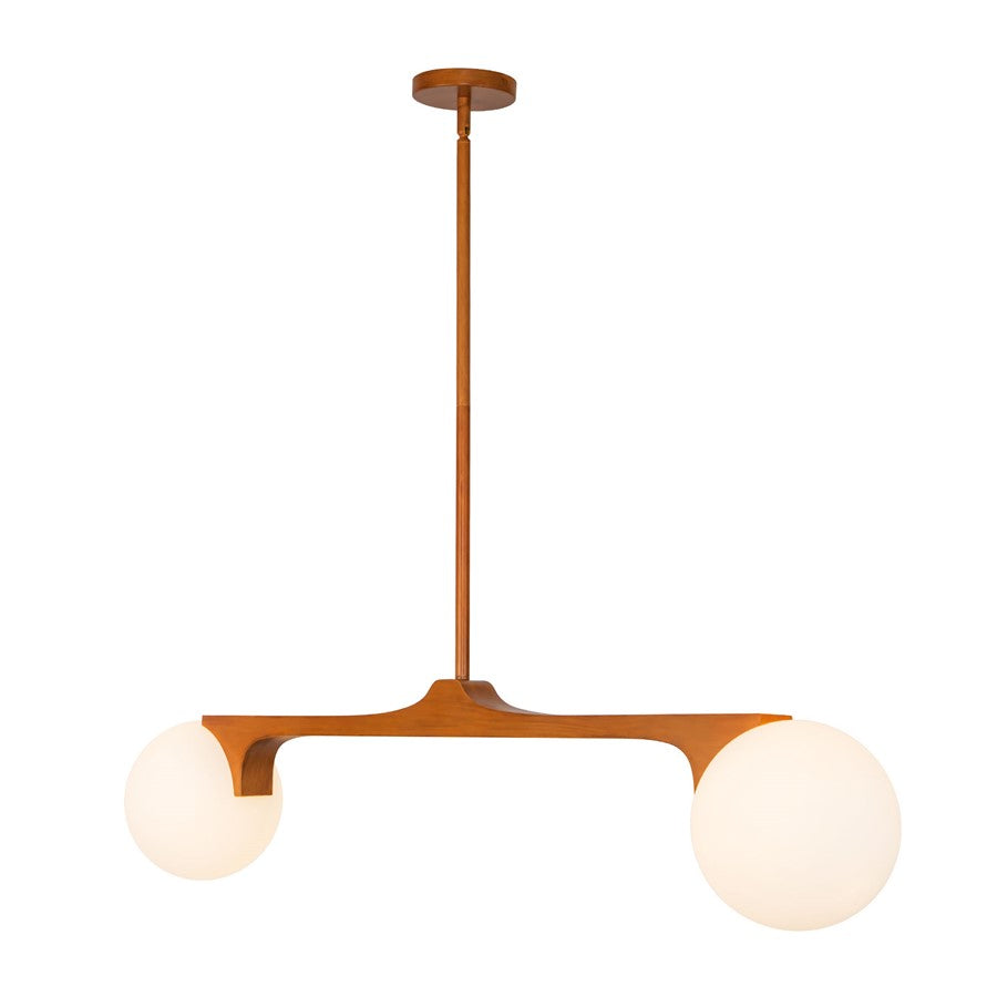 Kuzco Briar 47" Brown Linear Pendant, Teak