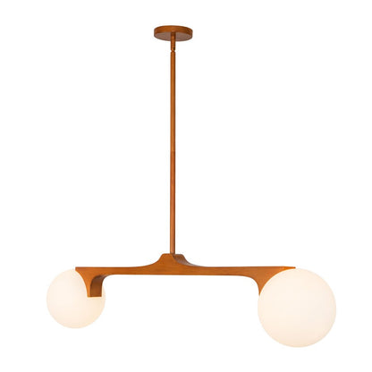 Kuzco Briar 47" Brown Linear Pendant, Teak