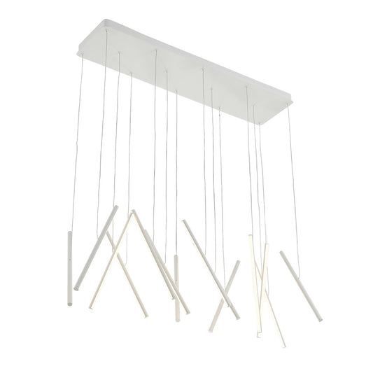 Kuzco Chute 40" LED Linear Pendant, White/White Acrylic Diffuser - LP14840-WH