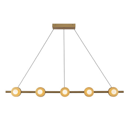 Kuzco Elixir 48" LED Linear Pendant, Brushed Gold/Steel Shade
