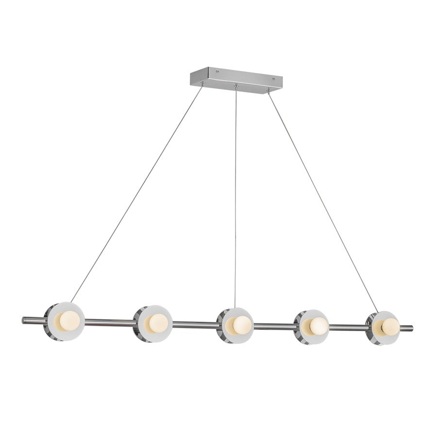Kuzco Elixir 48" LED Linear Pendant, Chrome/Steel Shade - LP15548-CH-UNV