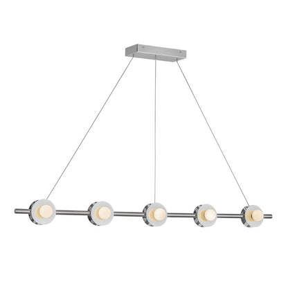 Kuzco Elixir 48" LED Linear Pendant, Chrome/Steel Shade - LP15548-CH-UNV