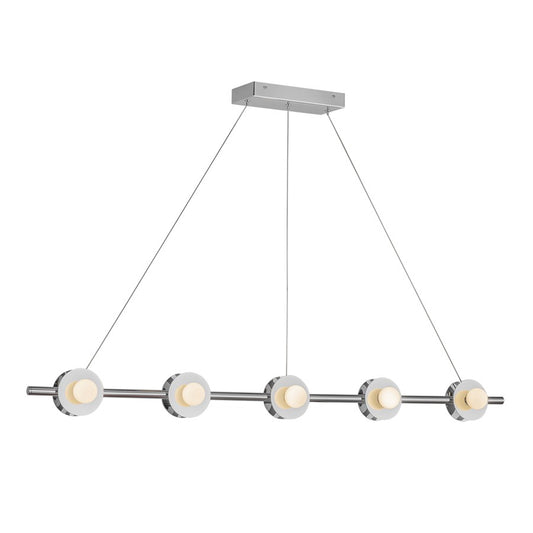 Kuzco Elixir 48" LED Linear Pendant, Chrome/Steel Shade - LP15548-CH-UNV
