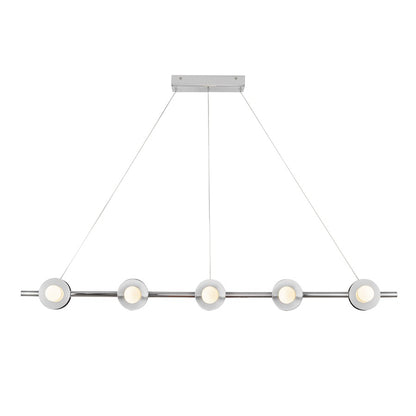 Kuzco Elixir 48" LED Linear Pendant, Chrome/Steel Shade