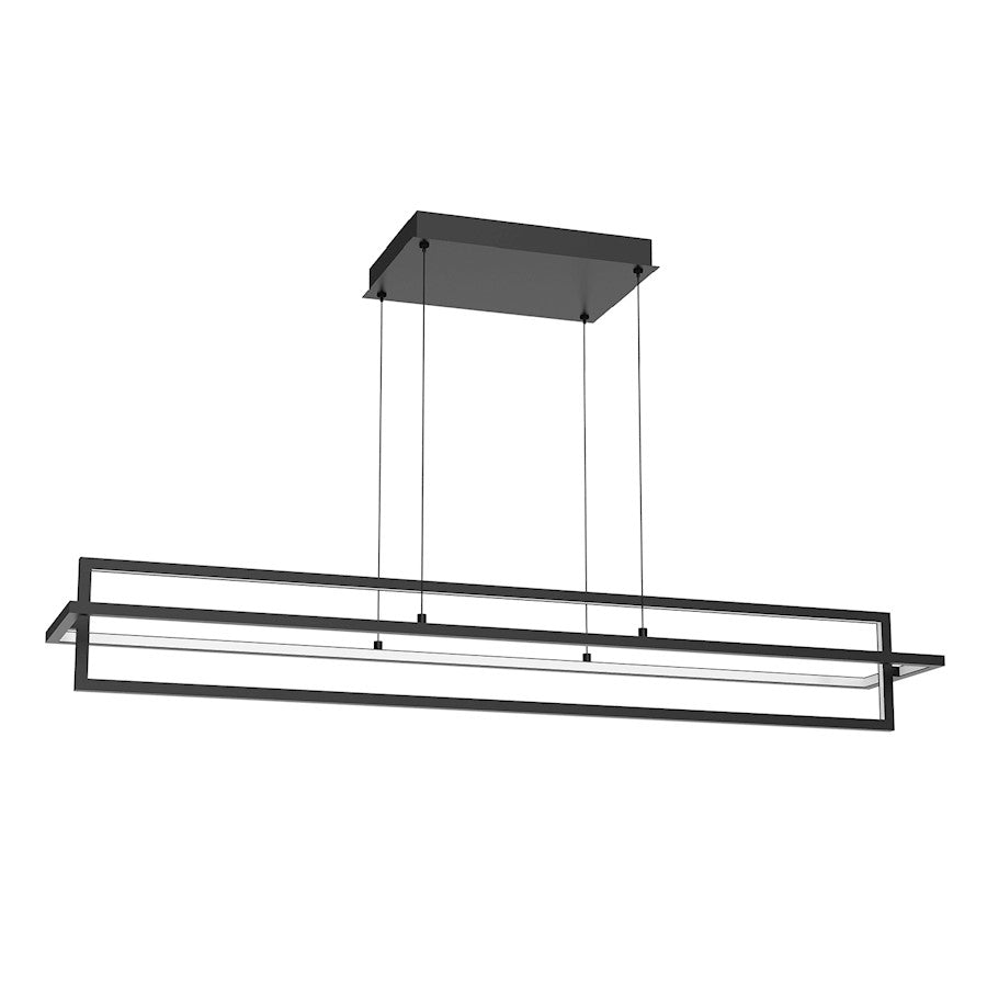 Kuzco Mondrian 48" LED Linear Pendant, Black/Frost Acrylic Diffuser - LP16248-BK