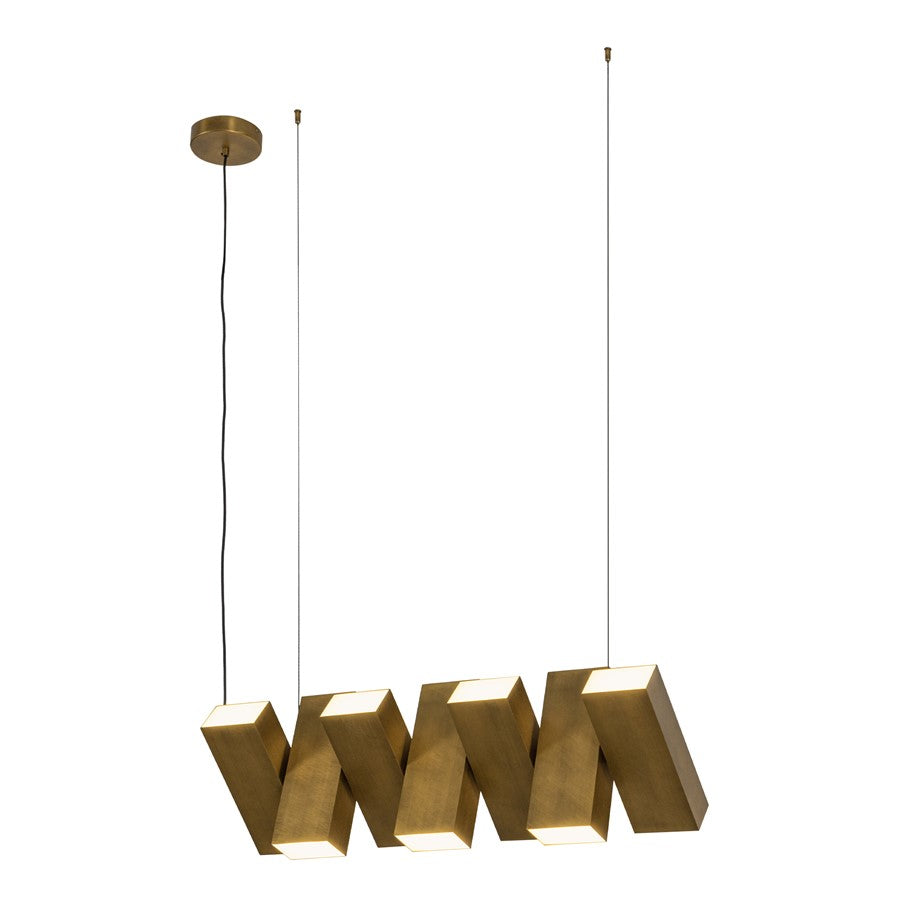 Kuzco Domino 35" LED Linear Pendant, Vintage Brass - LP17435-VB-UNV