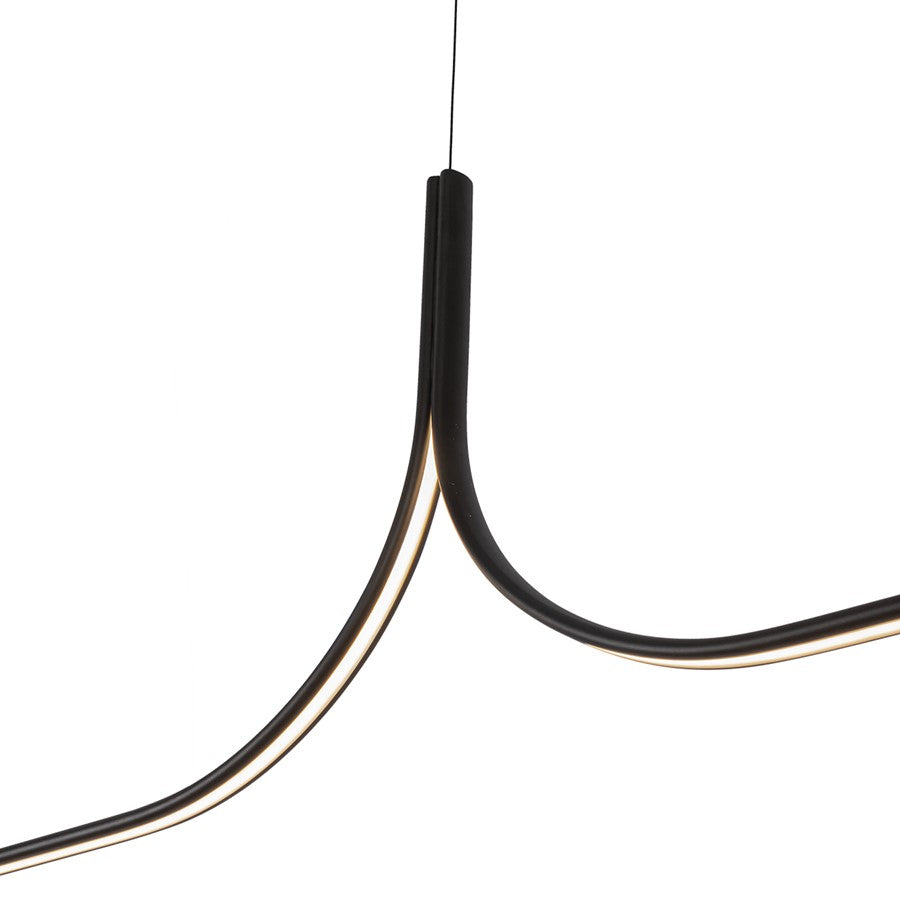 Kuzco Thread 10-ft LED Linear Pendant, 60W/RT, Black