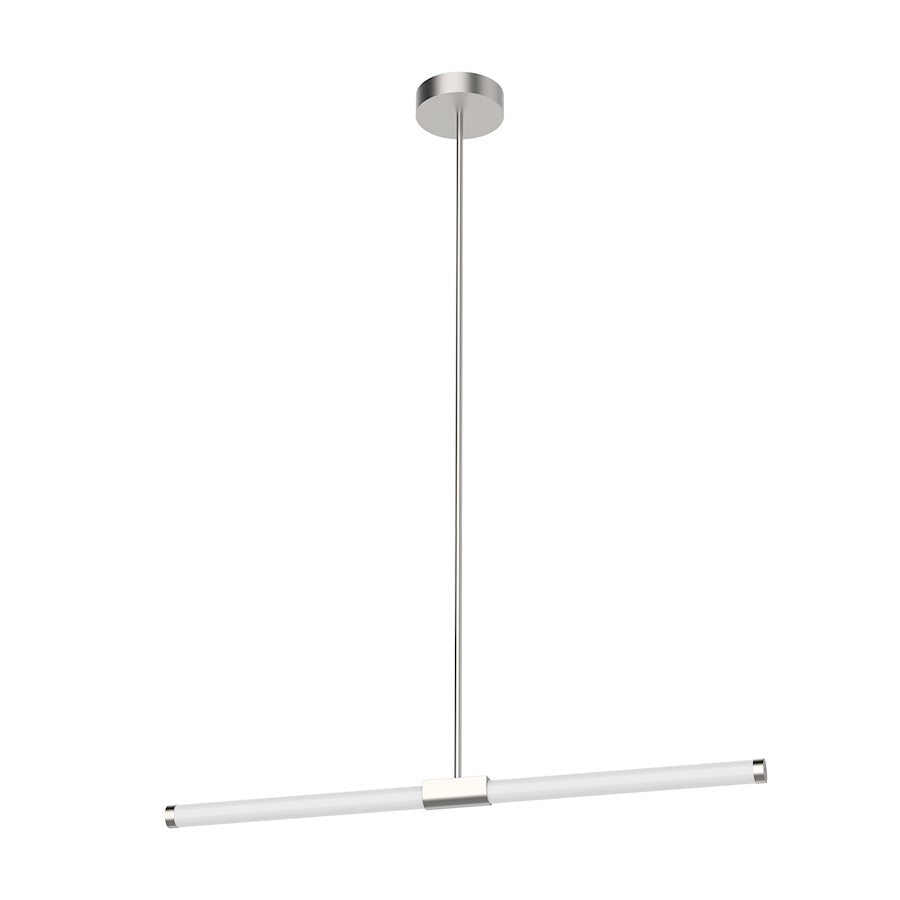 Kuzco Akari 37" LED Linear Pendant, Nickel/Frosted Acrylic Diffuser - LP18537-BN