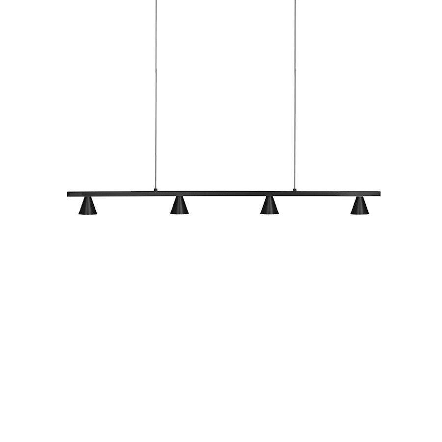 Kuzco Dune 37" LED Linear Pendant, BK/Metalized PC Reflector/Clear - LP19937-BK