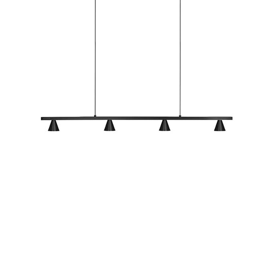 Kuzco Dune 37" LED Linear Pendant, BK/Metalized PC Reflector/Clear - LP19937-BK