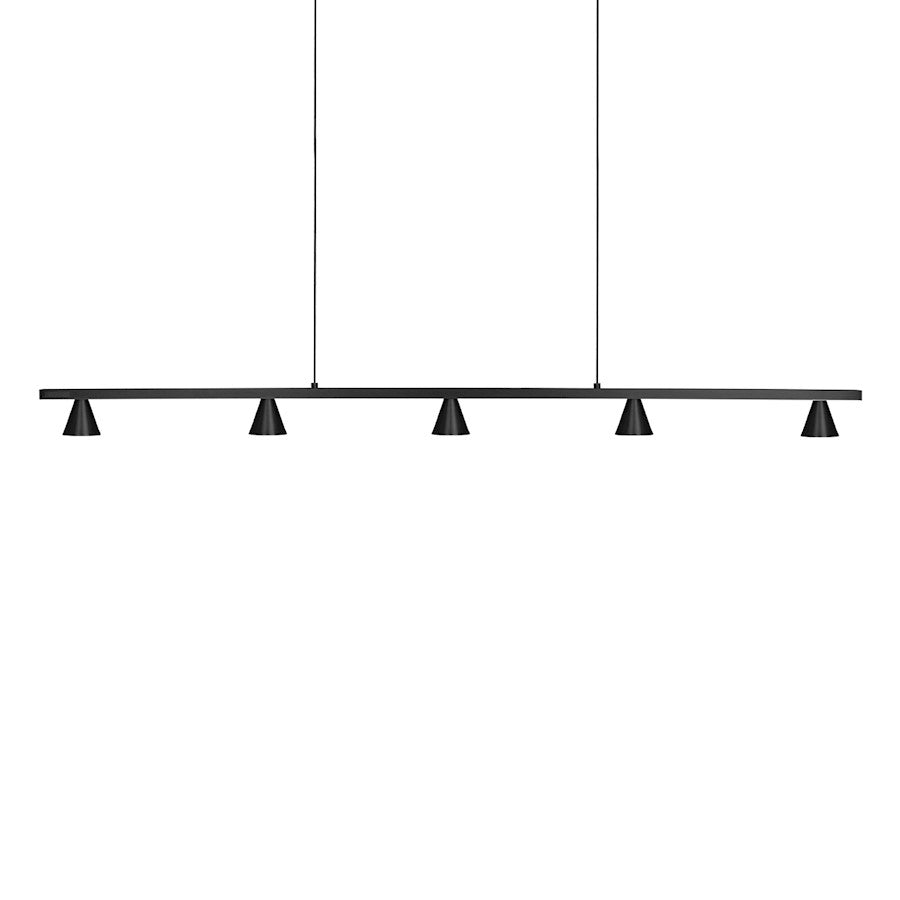 Kuzco Dune 47" LED Linear Pendant, BK/Metalized PC Reflector/Clear - LP19947-BK