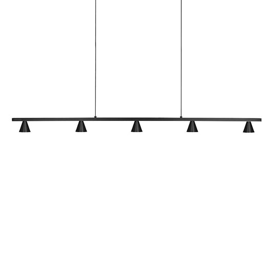 Kuzco Dune 47" LED Linear Pendant, BK/Metalized PC Reflector/Clear - LP19947-BK