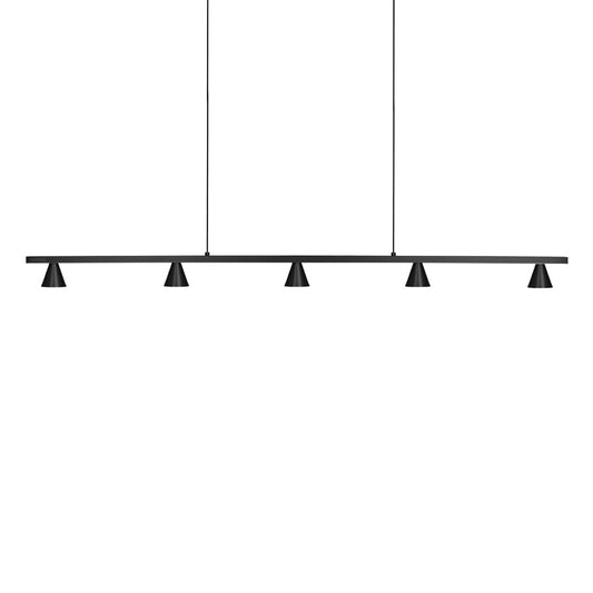 Kuzco Dune 47" LED Linear Pendant, Black/Machined Aluminum - LP19947-BK-UNV