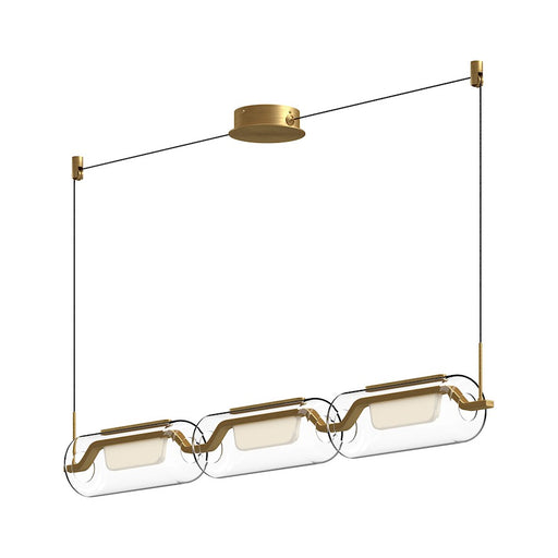Kuzco Hilo 43" LED Linear Pendant, Gold/Clear/White Acrylic - LP28543-BG