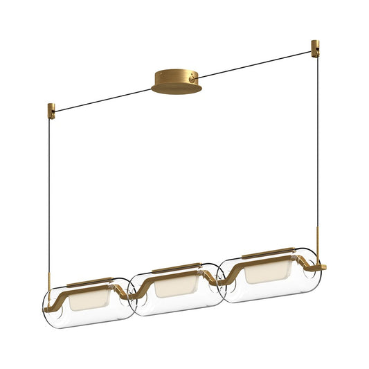 Kuzco Hilo 43" LED Linear Pendant, Gold/Clear Glass Shade - LP28543-BG-UNV