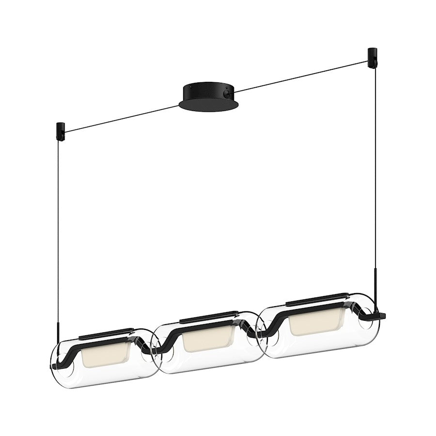 Kuzco Hilo 43" LED Linear Pendant, Black/Clear Out/White Interior - LP28543-BK