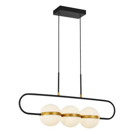 Alora Tagliato 32" LED Linear Pendant, Black/Gold/Frosted Acrylic - LP302003MBBG