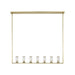 Alora Revolve 7 Light Linear Pendant, Clear/Natural Brass/Clear - LP309007NBCG