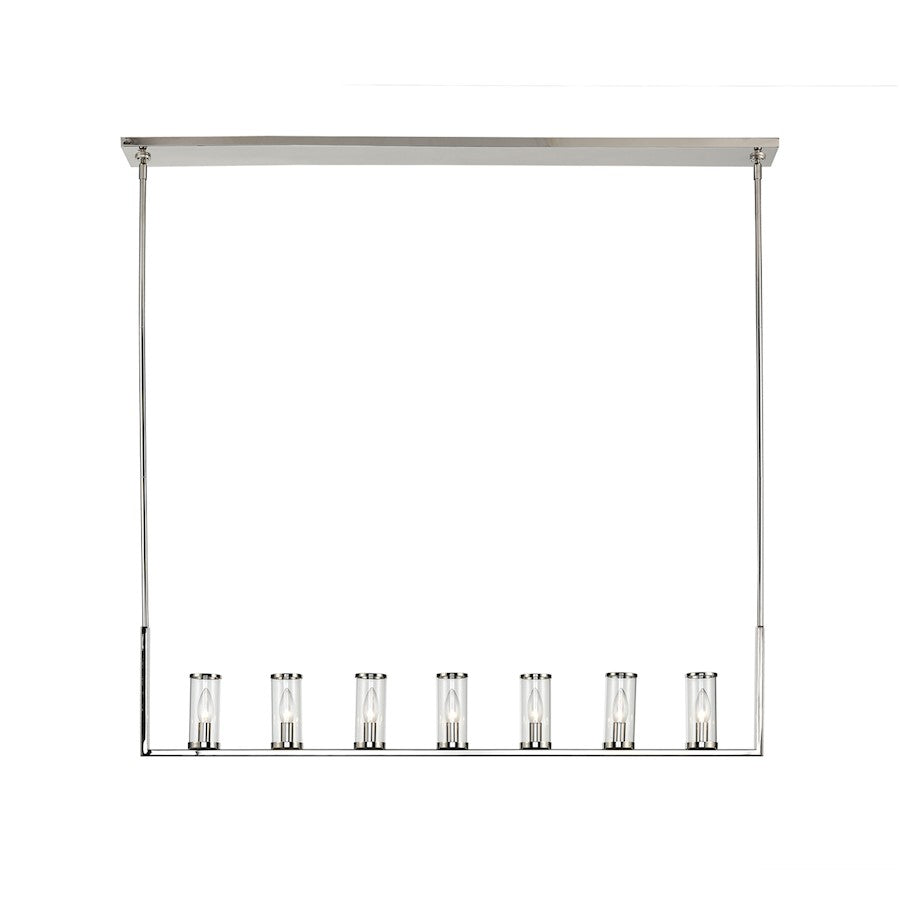 Alora Revolve 7 Light Linear Pendant, Clear/Nickel/Clear - LP309007PNCG