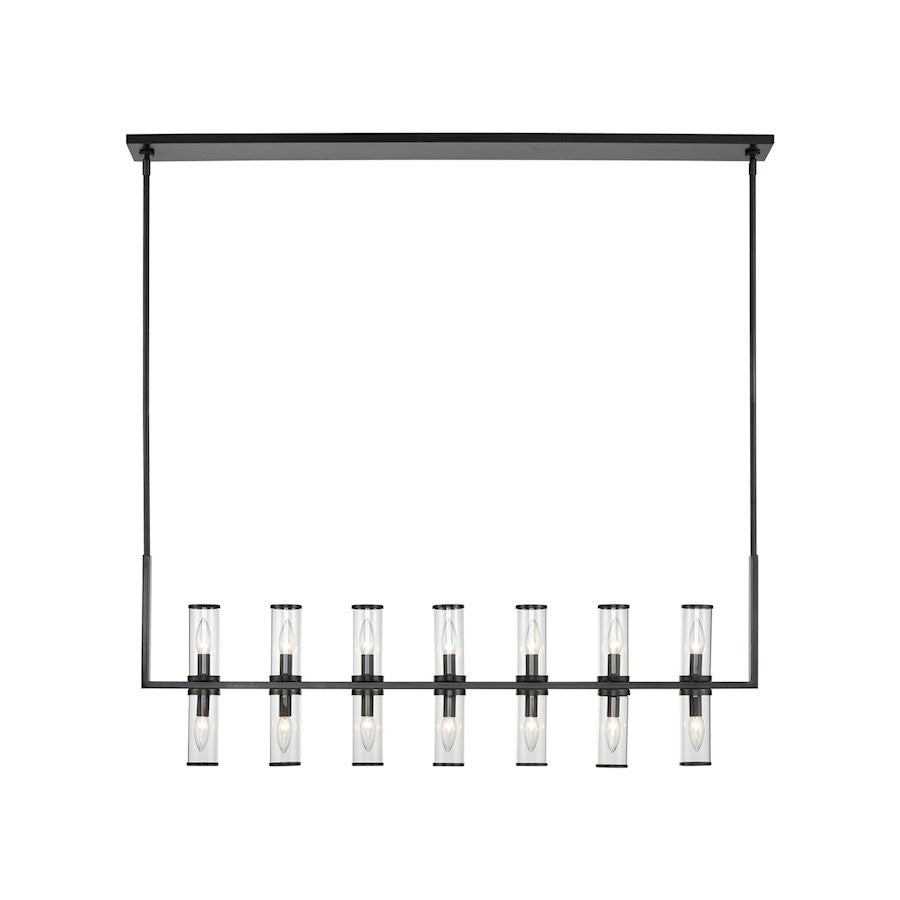 Alora Revolve 14 Light Linear Pendant, Clear/Urban Bronze/Clear - LP309077UBCG