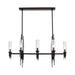 Alora Torres 8 Light 38" Linear Pendant, Clear Ribbed/Black/Clear - LP335838MBCR