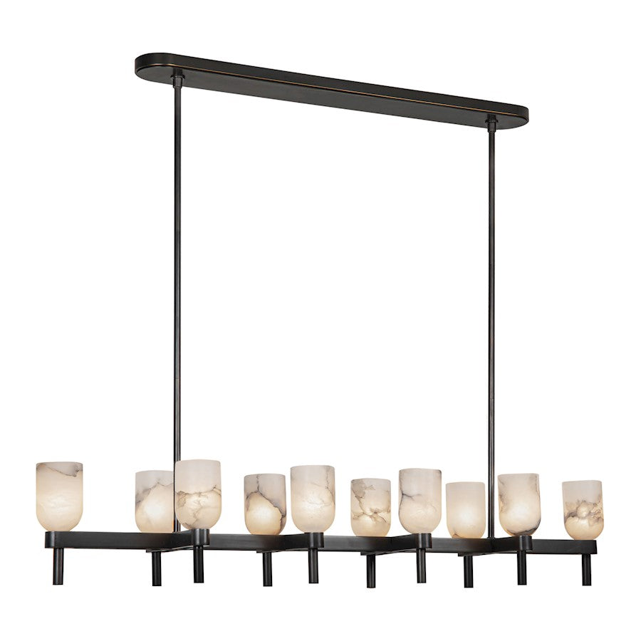 Alora Lucian 10Lt 52" Linear Pendant, Bronze/Alabaster/Alabaster - LP338052UBAR