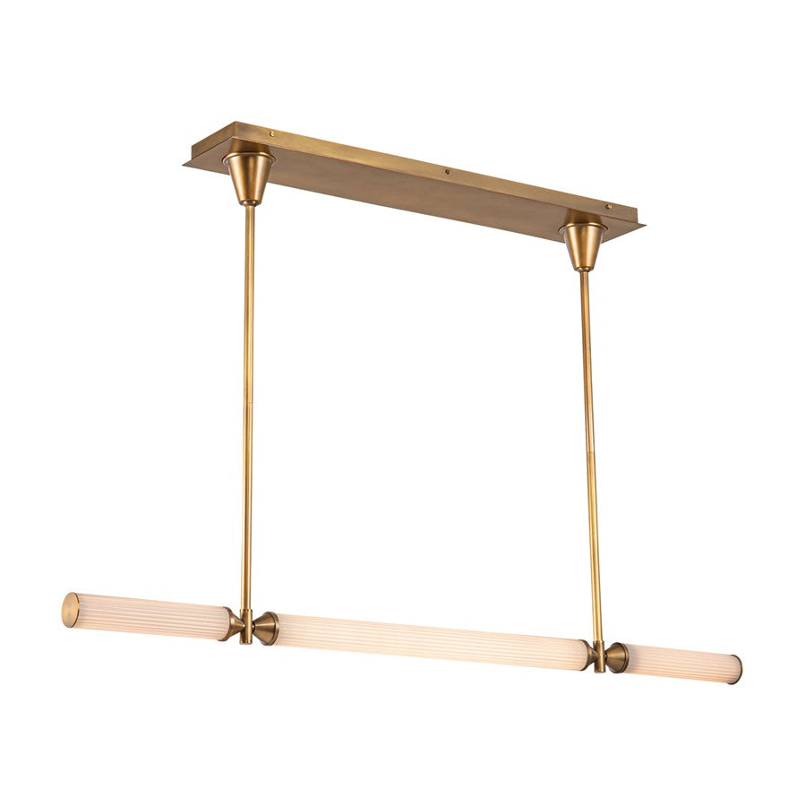 Kuzco Edwin 48" LED Linear Pendant, Brass/Frosted Glass