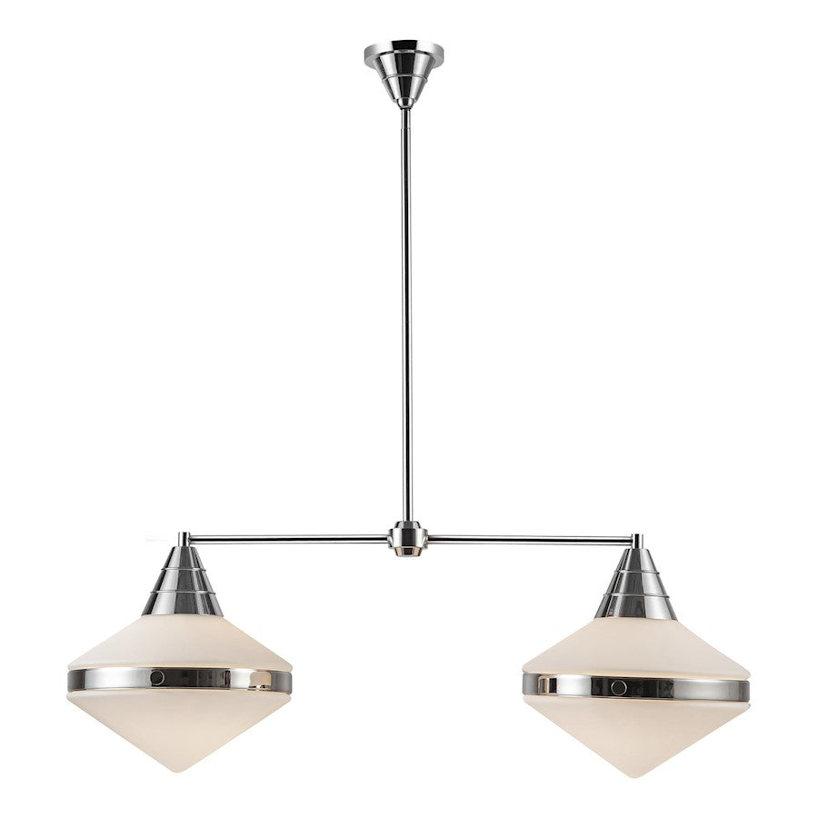 Alora Willard 2Lt 41" Linear Pendant, Nickel/Opal/Prismatic/Opal - LP348241PNOP