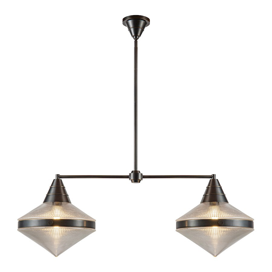 Alora Willard 2Lt 41" Linear Pendant, Bronze/Clear Prismatic/Opal - LP348241UBPG