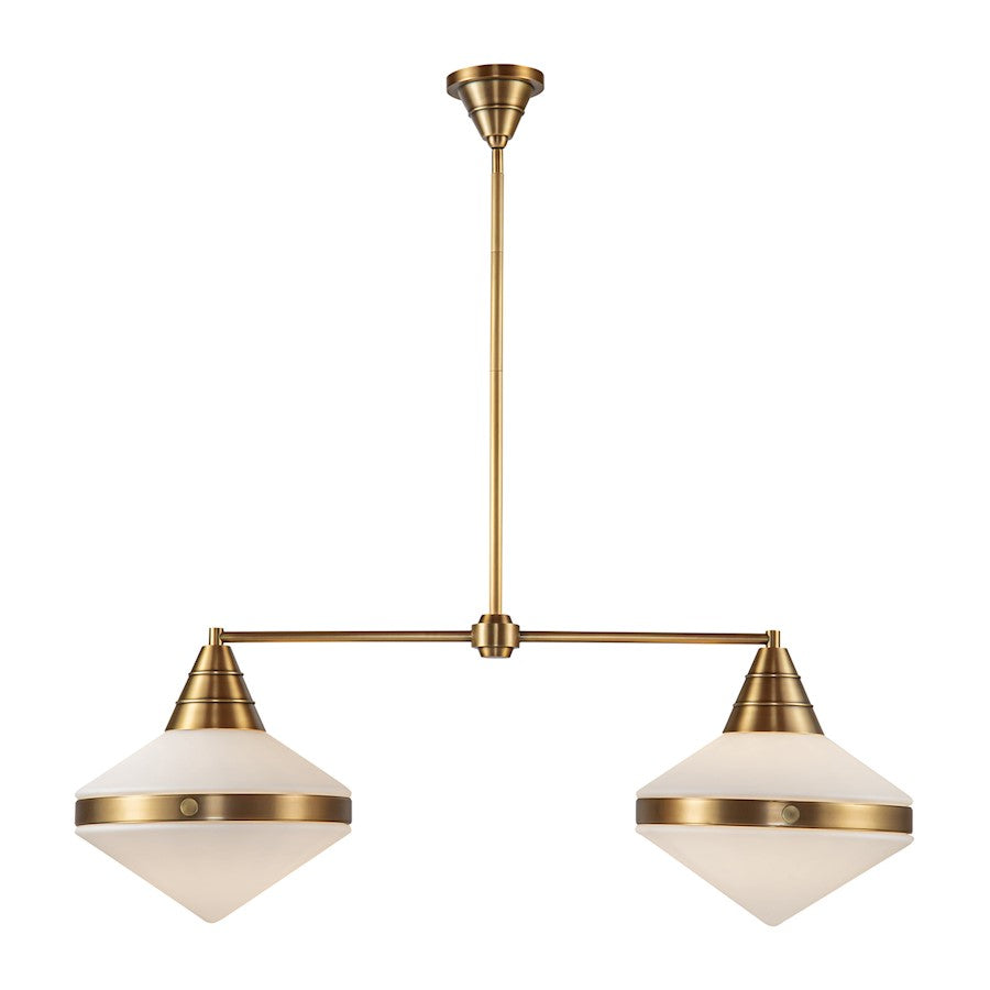 Alora Willard 2Lt 41" Linear Pendant, Brass/Opal/Clear Prismatic - LP348241VBOP