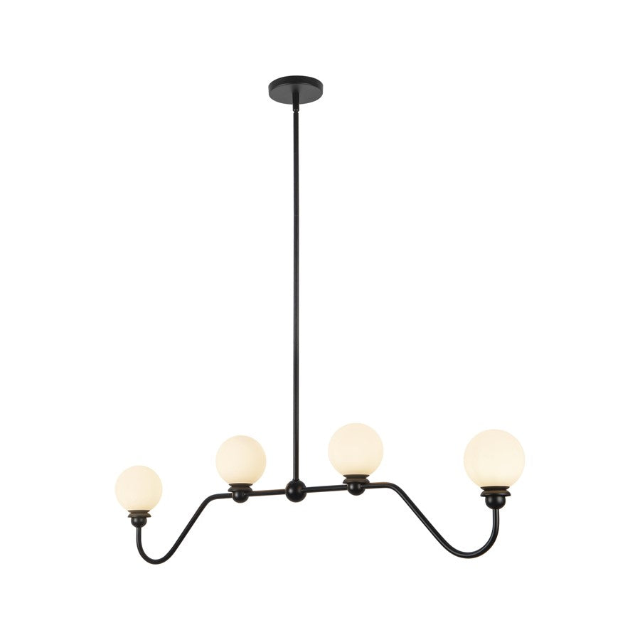 Kuzco Beckett 49" Black Linear Pendant, Matte Black