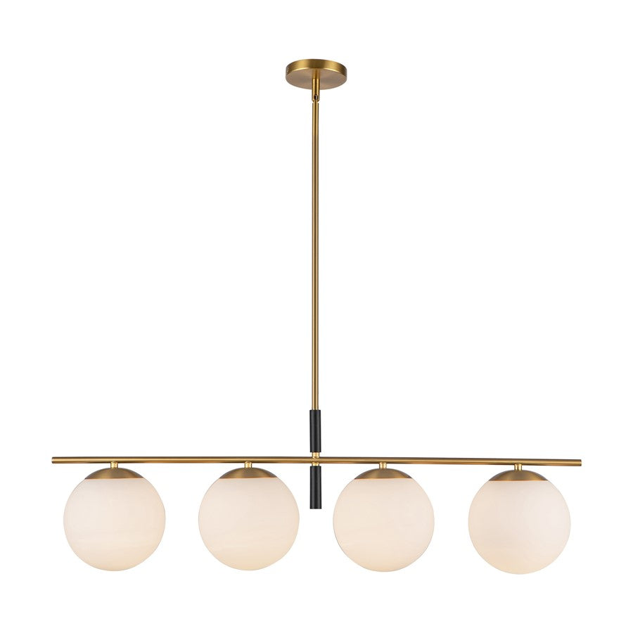 Kuzco Zuri 37" Socket Linear Pendant, Gold/Opal Glass/Opal Glass - LP421437BGOP