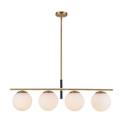 Kuzco Zuri 37" Socket Linear Pendant, Gold/Opal Glass/Opal Glass - LP421437BGOP