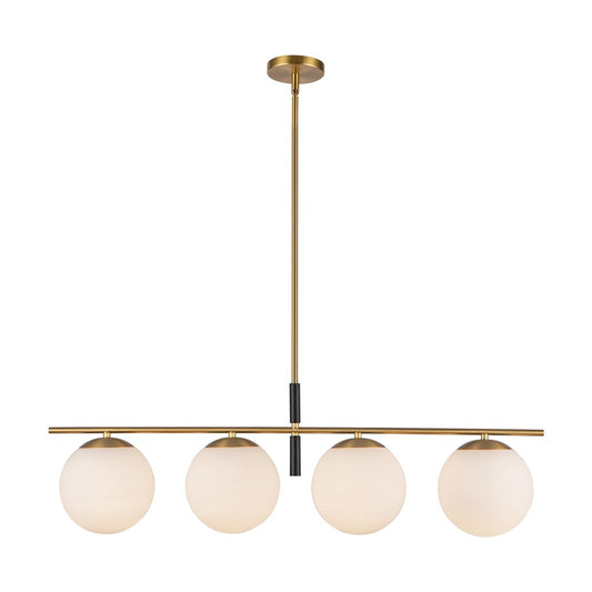 Kuzco Zuri 37" Socket Linear Pendant, Gold/Opal Glass/Opal Glass - LP421437BGOP