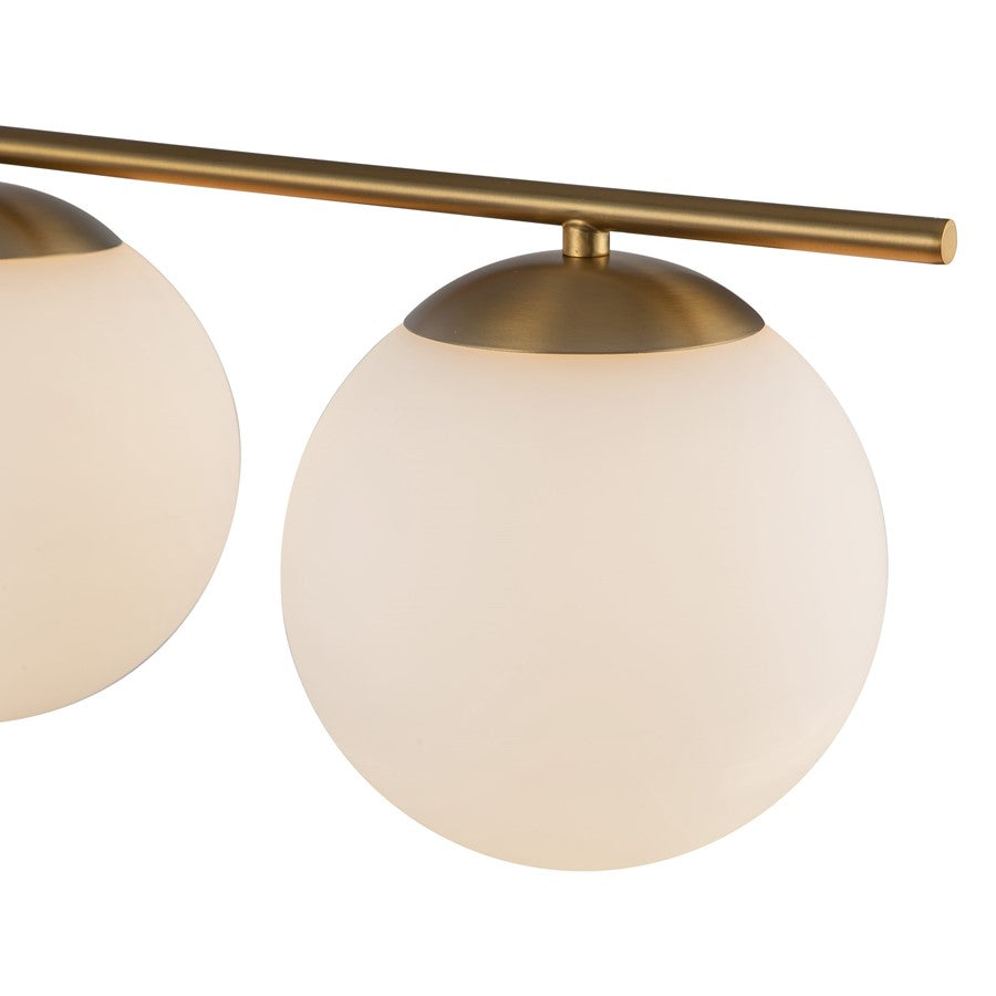 Kuzco Zuri 37" Socket Linear Pendant, Gold/Opal Glass/Opal Glass