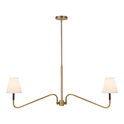 Kuzco Sloan 30" Gold Linear Pendant, Brushed Gold/White Linen - LP445242BGWL