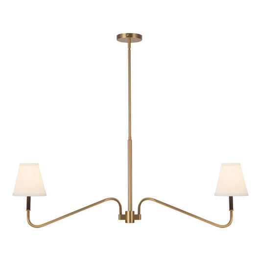 Kuzco Sloan 30" Gold Linear Pendant, Brushed Gold/White Linen - LP445242BGWL