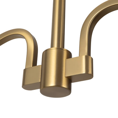 Kuzco Sloan 30" Gold Linear Pendant, Brushed Gold/White Linen