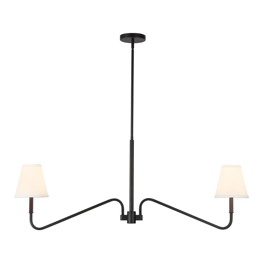 Kuzco Sloan 30" Blk Linear Pendant, Matte Black/White Linen - LP445242MBWL