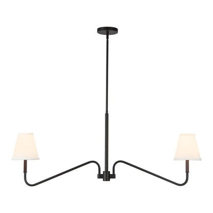 Kuzco Sloan 30" Blk Linear Pendant, Matte Black/White Linen - LP445242MBWL