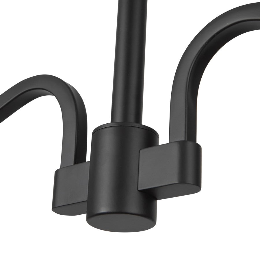 Kuzco Sloan 30" Black Linear Pendant, Matte Black/White Linen